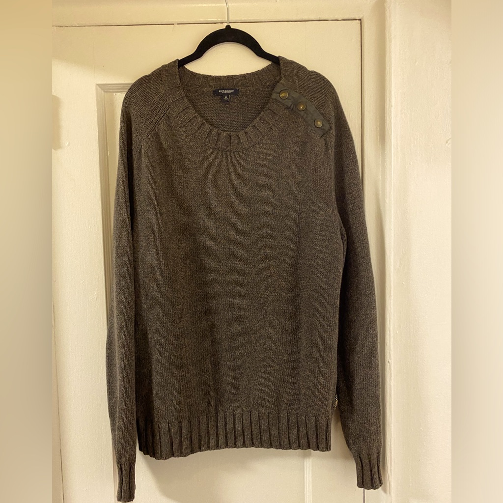 Burberry London Brown 100% Cotton Sweater - Men’s Size Medium